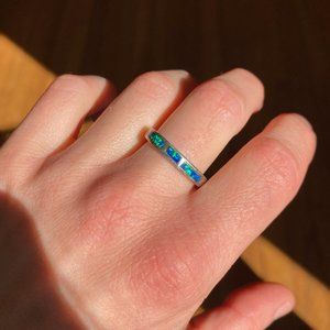 Silver and Opal ring sz 7